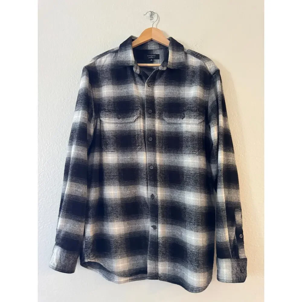 Banana Republic Heavyweight‎ Flannel Shirt M Button Up Standard Fit Long Sleeve